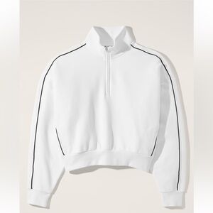 NWT Athleta Forever Fleece 1/2 Zip High Hip Piping Sweatshirt